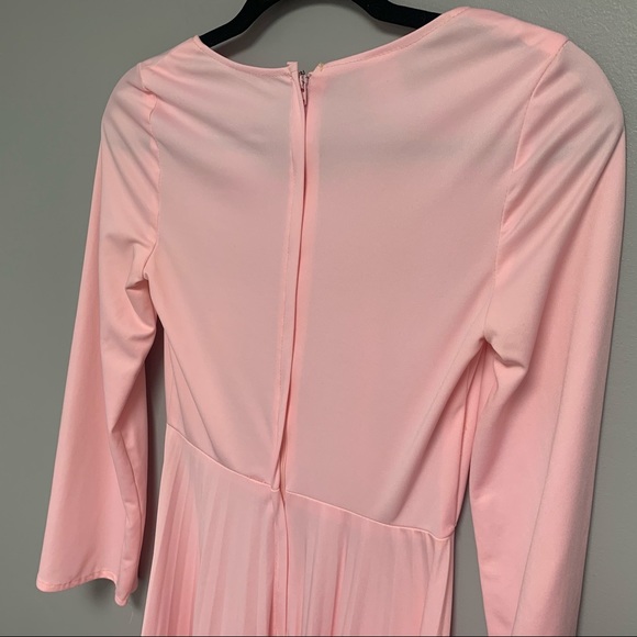 Vintage Baby Pink Women’s Long Sleeve Dress - Picture 4 of 11